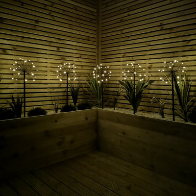 120 Warm White LED Sparkler Path Lights Battery Operated Outdoor Garden