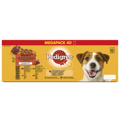 120 x 100g Pedigree Adult Wet Dog Food Pouches Mixed Selection in Jelly