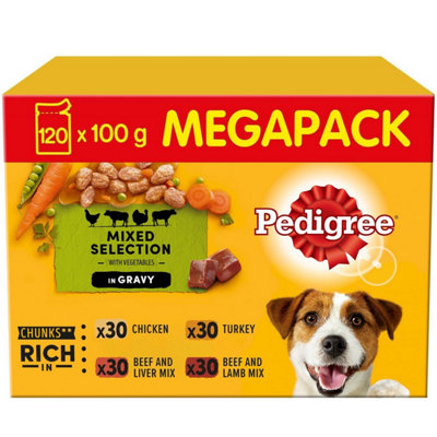 120 x 100g Pedigree Adult Wet Dog Food Pouches Mixed Variety in Gravy Price Comparisons | Compare The Build