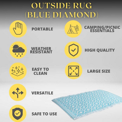 120 x 180cm Outdoor rugs garden rugs outdoor Waterproof outdoor rug patio rugs picnic rug