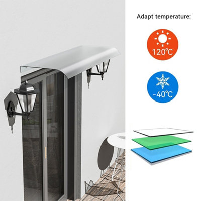120 x 40 cm Window Awning Door Canopy Modern PET Material Front Door Canopy Window Door Cover for Rain Snow Protection - 3