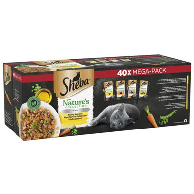 120 x 85g Sheba Natures Collection Adult Cat Food Pouches Mixed Poultry in Jelly