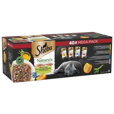120 x 85g Sheba Natures Collection Adult Wet Cat Food Pouches Mixed in Gravy