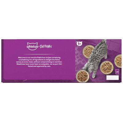 120 x 85g Whiskas 1+ Chef's Choice Mix Mixed Adult Wet Cat Food Pouches in Gravy