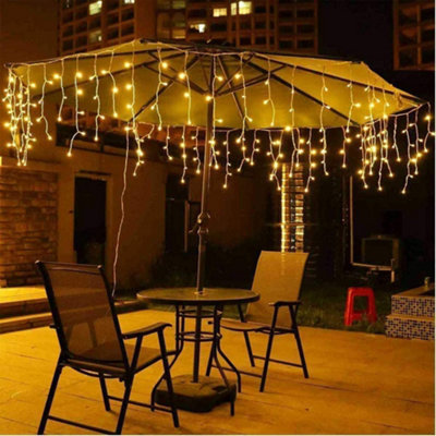 1200 Warm White ICICLE LED Lights Clear Cable with 8 Effects Multifunction Auto Memory Indoor/Outdoor Christmas - 5