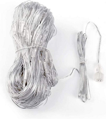 1200 Warm White ICICLE LED Lights Clear Cable with 8 Effects Multifunction Auto Memory Indoor/Outdoor Christmas - 8