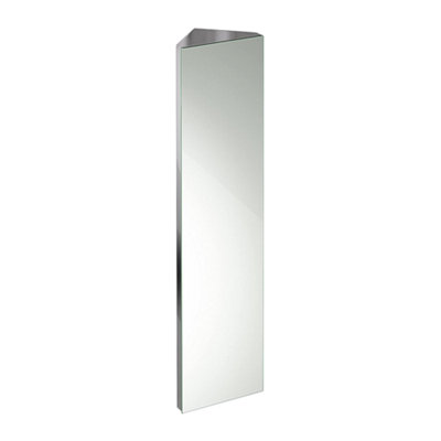 1200 x 300 Tall Stainless Steel Corner Bathroom Mirror Cabinet Modern ...