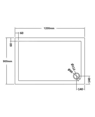 1200 x 800mm Rectangle Resin Stone Shower Tray Anthracite Finish - 3