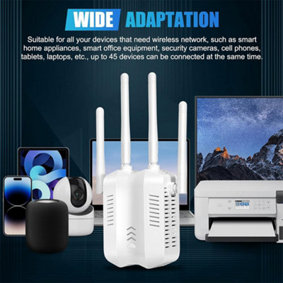 1200Mbps WiFi Range Extender Boost Your Internet Signal (UK Plug)