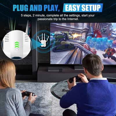 1200Mbps WiFi Signal Extender Range Repeater Booster Internet Amplifier UK Plug