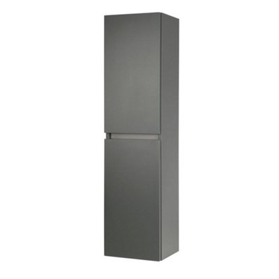 1200mm Bathroom Wall Mounted Side Unit - Matt Dark Grey - (Central)