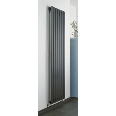 1200mm (H) x 410mm (W) -Anthracite Vertical Radiator (Berlin) - Single Panel - (1.2m x 0.41m) - Depth 52mm