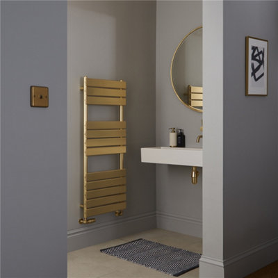 1200mm (H) x 500mm (W) - Brushed Vertical Bathroom Towel Radiator (Hereford) - (1.2m x 0.5m)