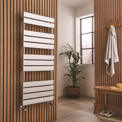 1200mm (H) x 500mm (W) - Chrome Vertical Bathroom Towel Radiator (Bath) - (1.20m x 0.5m) - Depth 65mm