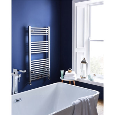 1200mm (H) x 500mm (W) - Vertical SQUARE - 25mm - Chrome - Bathroom Towel Rail - (Clifton Rail) -(1.2m x 0.5m)