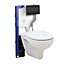 1200mm Mounting Frame & Concealed Cistern for Wall Hung Toilets with Black Flush Plate