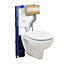 1200mm Mounting Frame & Concealed Cistern for Wall Hung Toilets with Gold Flush Plate