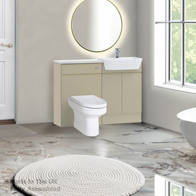 1200mm Set With Gloss White Worktop, No Sanitaryware Or Cistern - Lucente Gloss Cashmere Price Comparisons | Compare The Build