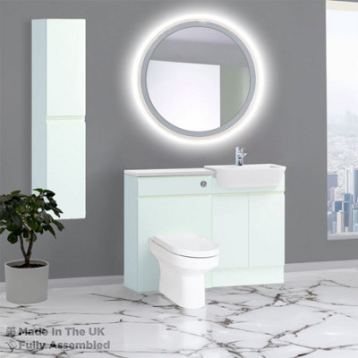 1200mm Set With Gloss White Worktop, No Sanitaryware Or Cistern - Lucente Gloss Cream Price Comparisons | Compare The Build