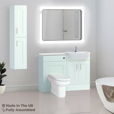 1200mm Set With Gloss White Worktop, No Sanitaryware Or Cistern - Oxford Matt Ivory Price Comparisons | Compare The Build