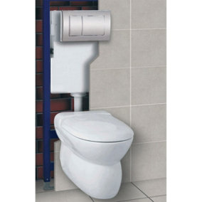 1200mm Toilet Frame & Concealed Cistern for Wall Hung Toilets icl. Chrome Dual Flush Plate
