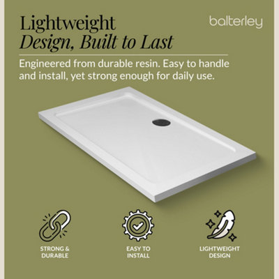 1200mm x 1000mm Premium Rectangular Shower Tray - White