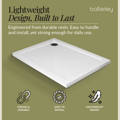 1200mm x 760mm Premium Rectangular Shower Tray - White