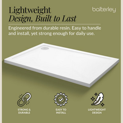 1200mm x 800mm Premium Rectangular Shower Tray - White