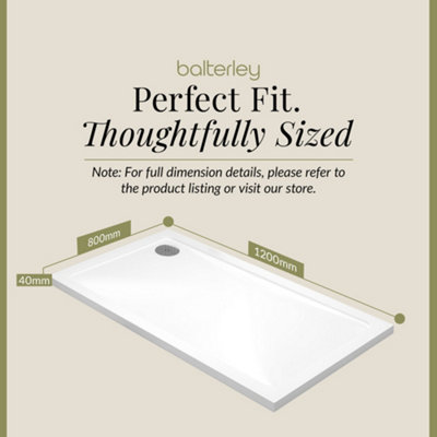 1200mm x 800mm Premium Rectangular Shower Tray - White - 4