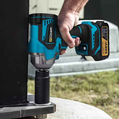 1200Nm Cordless Electric Impact Wrench – 1/2" Drive – 21V Brushless W/ 2 Batteries