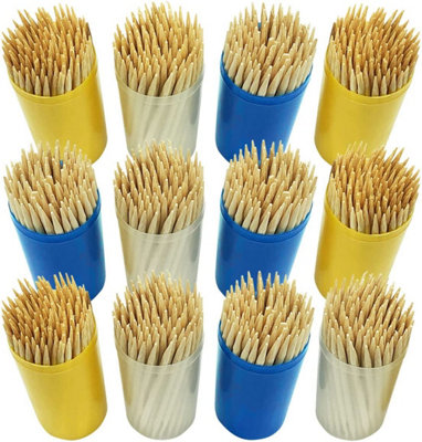 1200pk Cocktail Sticks for Food - 12 x 100pk Toothpicks Wooden - Tooth Picks Sticks Wood for Fruits, BBQ Parties - Toothpick