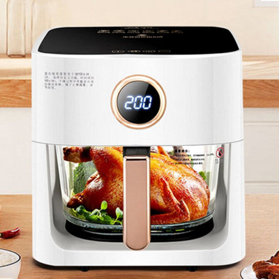 1200W 6L Electric Air Fryer Oven Home Use with Digital Controls White
