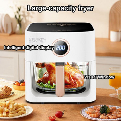 1pc Touch-screen Family-sized Black 6l Air Fryer, Electric Fryer, Microwave  Oven, Electric Toaster, Non-stick Pan For Baking Cakes, Bread, Roasting  Chicken, Pizza, Wings, Barbecue, Steaks, And Diy Grill