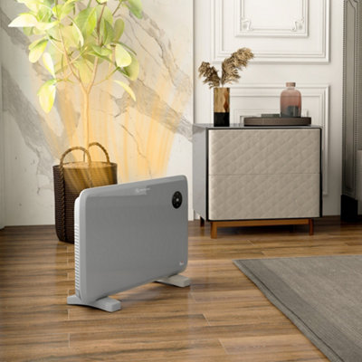 1200W Electric Convector Heater, Quiet Space Heater with LED Display, Grey  | DIY at Bu0026Q