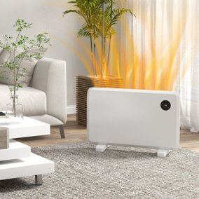 1200W Electric Convector Heater, Quiet Space Heater with LED Display, White