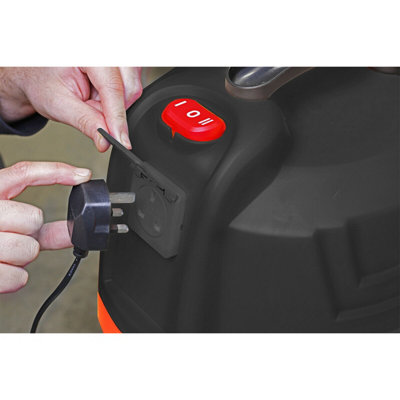 1200W Industrial Wet & Dry Vacuum Cleaner - 30L Bagless Stainless Steel Drum - 4