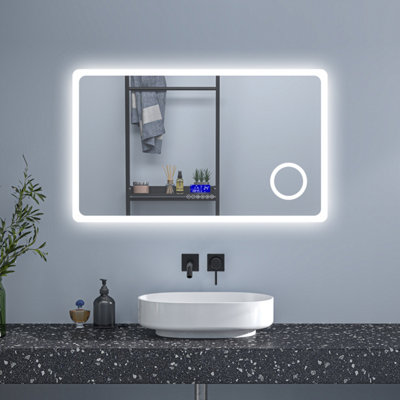 1200x700mm Bathroom LED Mirror with Bluetooth Speaker Dimmable 2 Colour ...