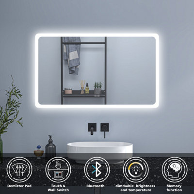1200x700mm LED Bathroom Mirror with Bluetooth and Demister Pad 3 Colors ...