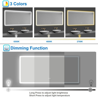 1200x700mm LED Bathroom Mirror with Bluetooth and Demister Pad 3 Colors ...