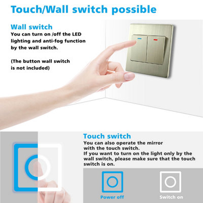 1200x700mm LED Bathroom Mirror with Bluetooth and Demister Pad 3 Colors ...