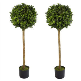 120cm (4ft) Artificial Boxwood Buxus Ball Topiary Tree