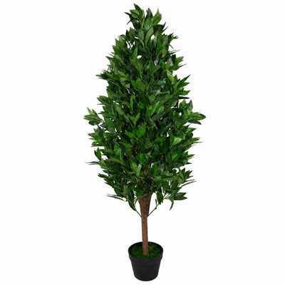 120cm (4ft) Artificial Topiary Bay Tree Pyramid Cone - Extra Large