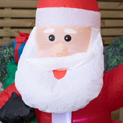 120cm (4ft) Light up Standing Santa Inflatable Christmas Decoration ...