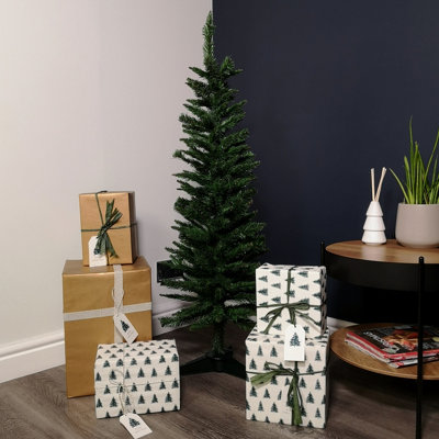 120cm (4ft) Snowtime Pencil Style Slim Christmas Tree in Green