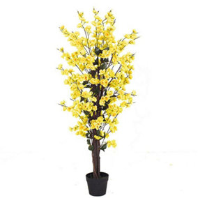120cm Artificial Yellow Blossom Tree