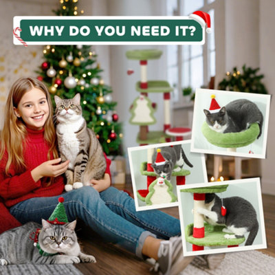 cat scratching post tree 3-Tier Cat Tree with Condo and Scratching Posts