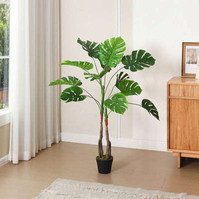 120cm H Artificial Palm Plants in Pot Fake Plants Tropical Palm Tree Indoor Potted Monstera Plant Tree for Decoration
