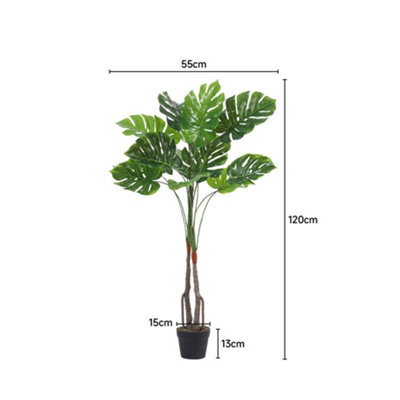 120cm H Artificial Palm Plants in Pot Fake Plants Tropical Palm Tree Indoor Potted Monstera Plant Tree for Decoration - 7