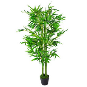 120cm Leaf Design UK Realistic Artificial Bamboo Plants / Trees Green