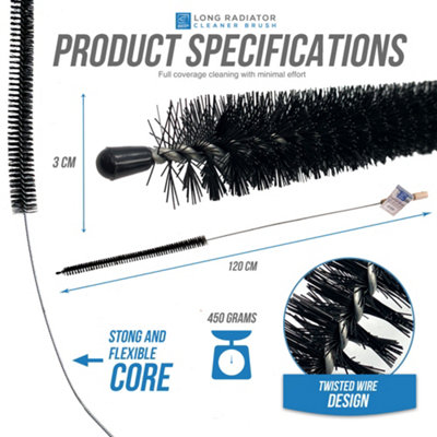 120cm Long Flexible Radiator Cleaning Brush - 3